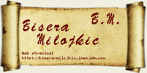 Bisera Milojkić vizit kartica